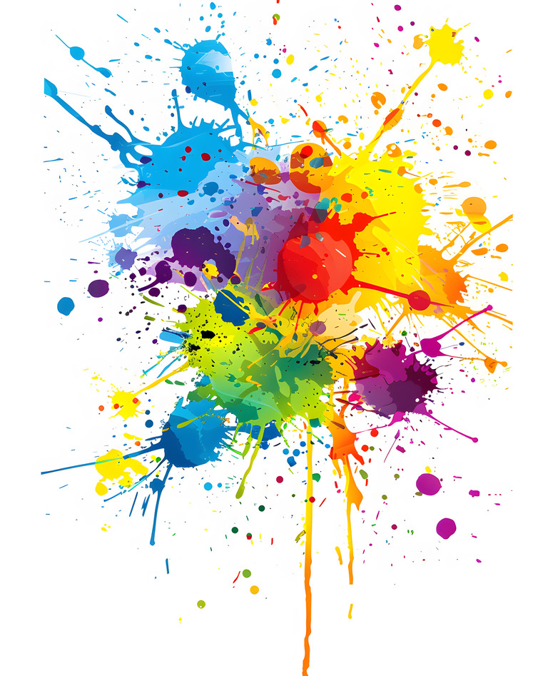 colorful paint splashes white background vector illustration 1 - Cab'Qual